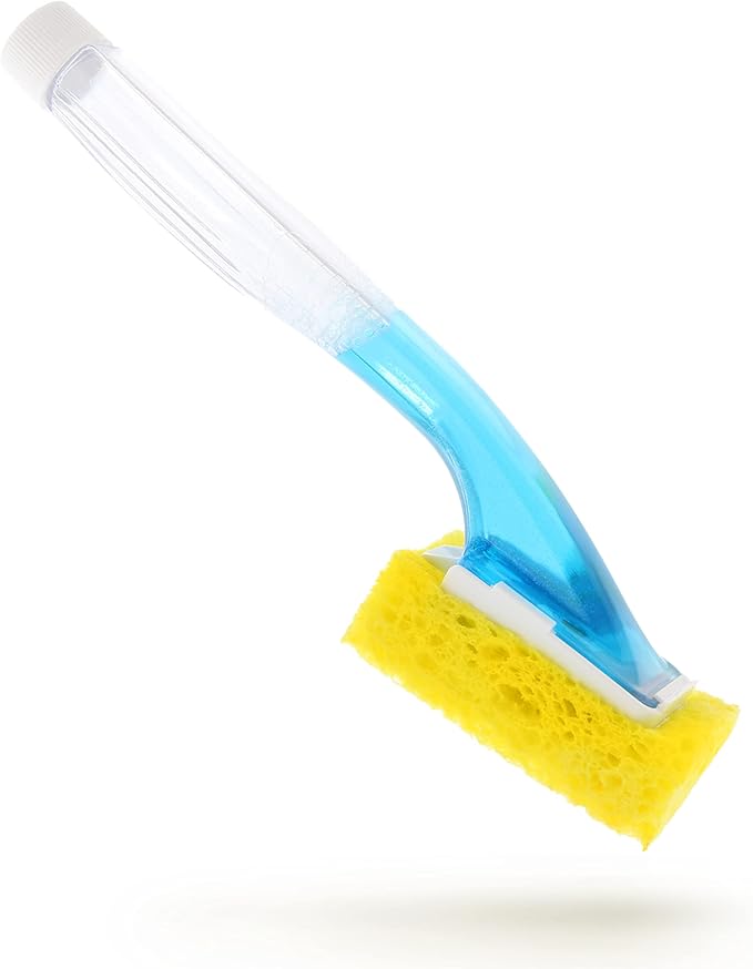 Arrow Home Products Dish Sponge with Soap Dispenser Handle - Fillable Dish Wand for Quick, Convenient Cleaning - Made in the USA - Easy to Refill, Built-In Scrubber, Ideal for Dishes and Pans