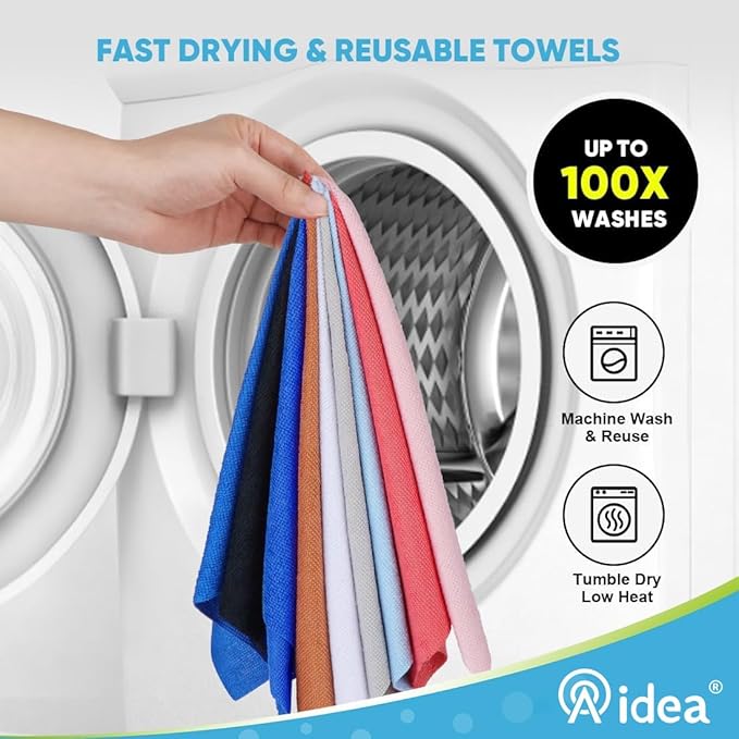 AIDEA Microfiber Cleaning Cloth Roll, 55 Sheets, Pink Towel, Microfiber Towels for Cars, Reusable Paper Towels, Shop Rags Washable, Cleaning Rags for Automotive, House, Kitchen, Cleaning Supplies11×9"