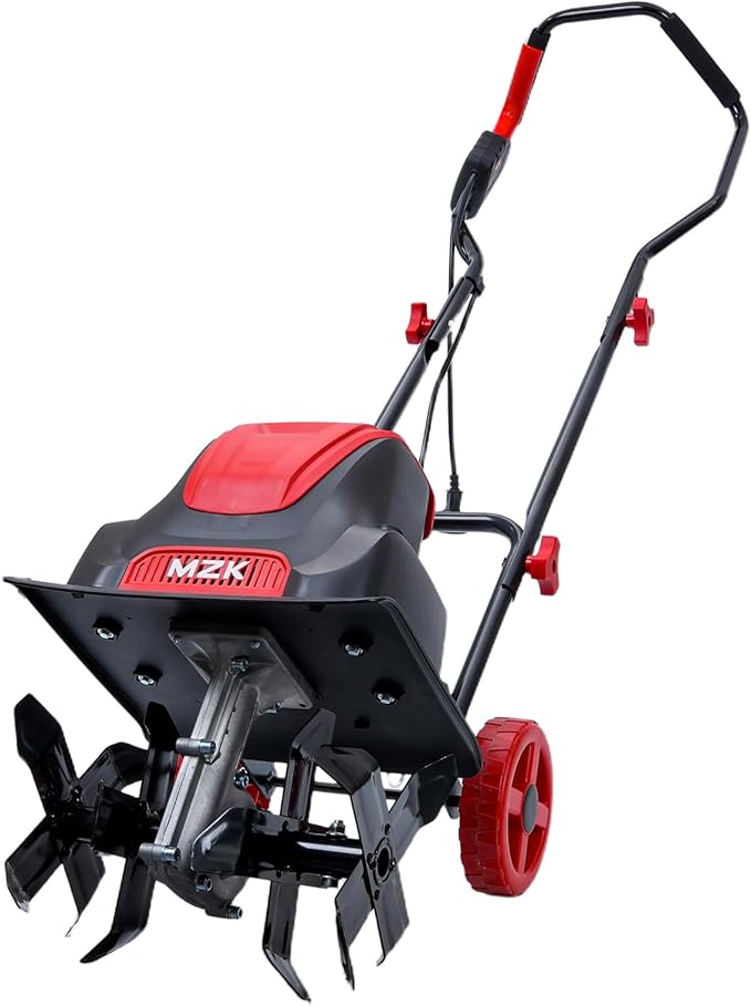 MZK 25-Inch 10.5 Amp Corded Electric Tiller/Cultivator for Gardening,10-inch tillling Width