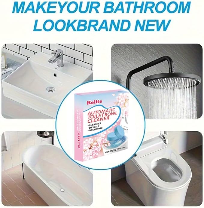 Toilet Bowl Cleaners - 12 PACK, Household Toilet Cleaner, Automatic Toilet Bowl Cleaners - Sustained-Release Toilet Tank Cleaners for Deodorizing and Descaling (Pack of 1)