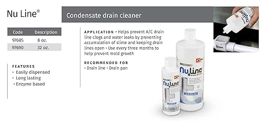 (4)-Pack NuLine HVAC Condensate Nu-Line Drain Cleaner, 8 Ounce