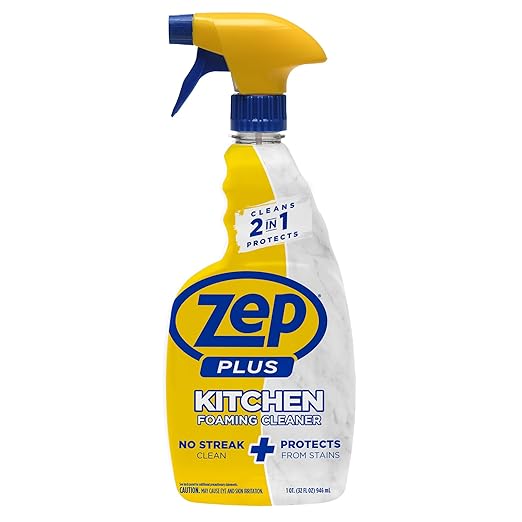 Zep Plus Kitchen Foaming Cleaner - 32 FL OZ - R54412-2-in-1 benefits clean while protecting surfaces from stains and stuck-on grime