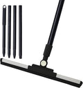 Squeegee Broom for Floor Shower Squeegee with Long Handle Rubber Wiper for Bathroom Tile Shower Glass Car Window Deck Patio Cleaning (Black)