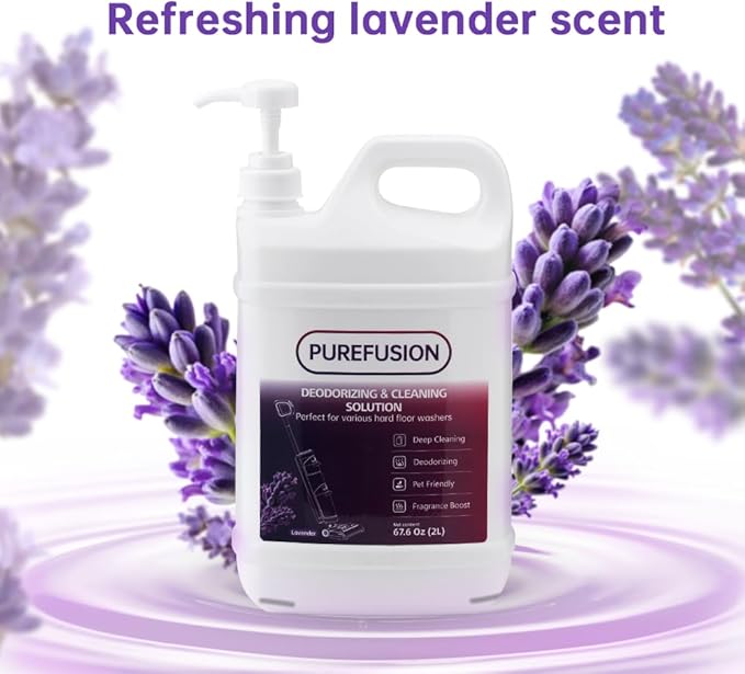 PUREFUSION Floor Cleaning Solution Compatible With Tineco, Deep Cleans for Multiple Hard Floors, Suitable with Tineco iFLOOR FLOOR ONE S3 S5 S6 S7 Series Wet Dry Vacuum, Lavender Scent 2L/67.6 Fl Oz