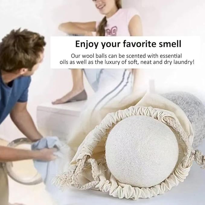 Wool Dryer Balls (6pc) – 100% Organic New Zealand Wool, Natural Fabric Softener, Reusable, Reduces Wrinkles & Drying Time, Eco-Friendly, Lint-Free, Chemical-Free Alternative to Dryer Sheets