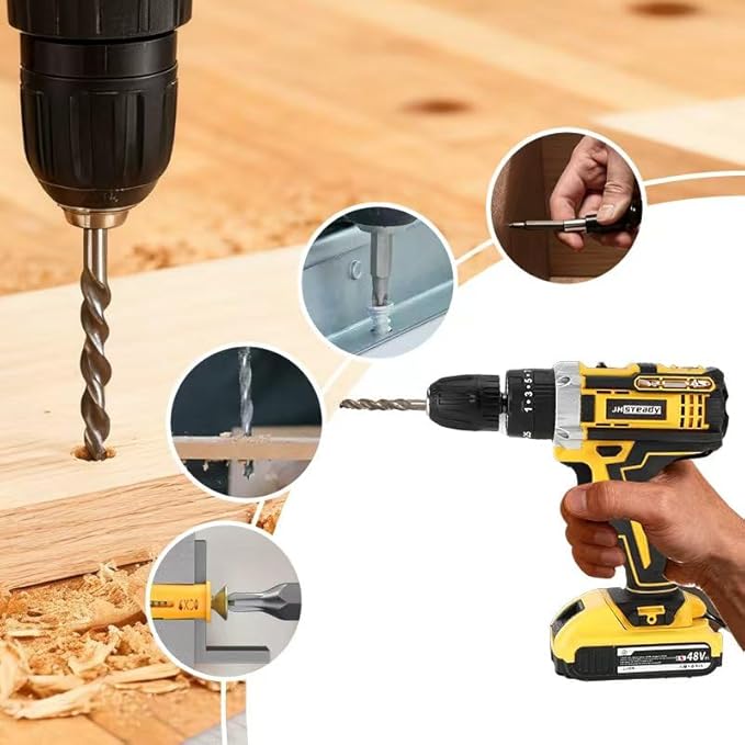 136pcs Heavy-Duty Cordless Drill & Tool Set with 2 Batteries, All-in-One Hand Tool Set，Lithium-Ion Drill Press, Screwdrivers, Bits, Wrenches, Pliers Electric Toolbox Kit for home Repair, Construction