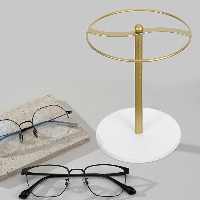 VICASKY Sunglasses Display Rack with Metal Frame and Pine Wood Base, Glasses Organizer Stand for Eyewear Storage and Desktop Display at Home Or Office