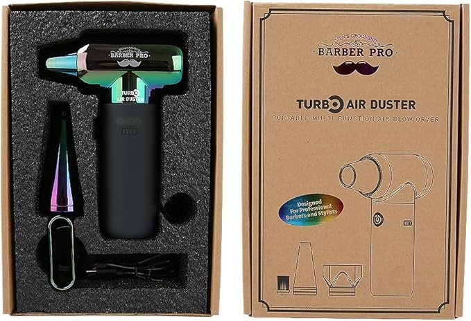 Compressed Air Duster - Electric Duster for Hair Barber, 3 Gear Mini Portable Jet Dry Air Blower, Cordless Vacuum Cleaner, for PC, Office,Salon, Fan, Laptop, Keyboard, Car -Gradient Green