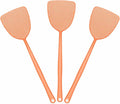 HARFINGTON 3pcs Fly Swatter 5.5"x4.9" Plastic Manual Heavy Duty Long Handle Fly Swatter for Home Indoor Outdoor, Orange