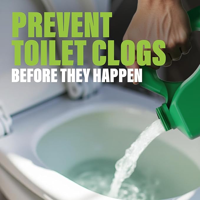 Green Gobbler Toilet Clog Defense - Coats Pipes to PREVENT Toilet Clogs and Improves Flush Performance - Safe for Septic - Great for Old Plumbing, Low & Slow Flow Toilets, 5 Treatments, 60 oz