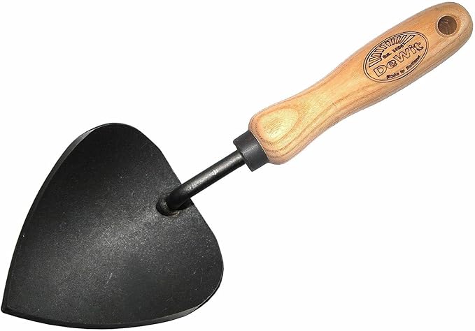 Dewit Potting Trowel – Heavy Duty Garden Hand Tool with Extra-Large Curved Blade | Tempered Boron Steel | Ash Wood Handle | 11" Length
