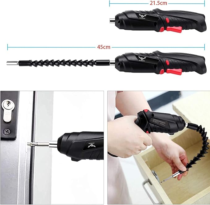 47 in 1 Electric Screwdriver Set, 3.6V Cordless & Rechargeable, 3.5N·m Max Torque, USB Power Rechargeable Screwdriver with 44pcs Driver Bits, Ideal for Small Projects