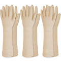 Reusable Waterproof Household Dishwashing Cleaning Rubber Gloves, Non-Slip Kitchen Glove (Ivory, Large (Pack of 3))