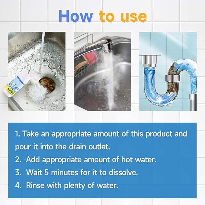 2026 Upgrade Powerful Sink Drain Cleaner, Sink and Drain Cleaner, Multi-functional Drains Cleaners Fast Foaming for Kitchen Quick Cleaning Tool, Fast Acting Clog Remover for Home Users (4)