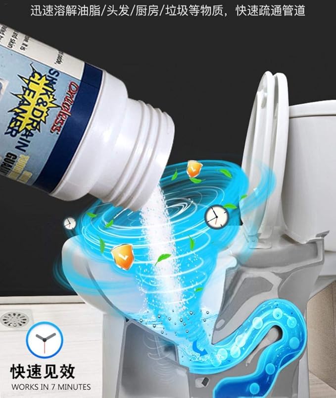 Pipe Dredge Deodorant, Powerful Sink Drain Cleaner Pipe Dredging Agent Sewer Toilet Dredge Powder Cleanser Dredge Agent for Kitchen Toilet Pipeline Quick Cleaning Tool