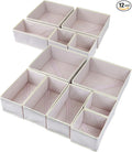 Fordonral 12 Pack Drawer Organizer Clothes, Foldable Fabric Dresser Organizer Closet Organizers and Storage Box for Underwear,Folded Clothes,Baby Clothing,Socks,Bra,Towels,Ties(12 Pack,Pink)