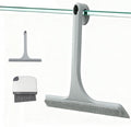 10.7“ Wide All-Purpose Shower Squeegee for Glass Doors, Squeegee for Shower Glass with Hook, Window Squeegee with Double-Ended Gap Brush Set for Shower, Bathroom, Car Glass, Mirror (Gray)