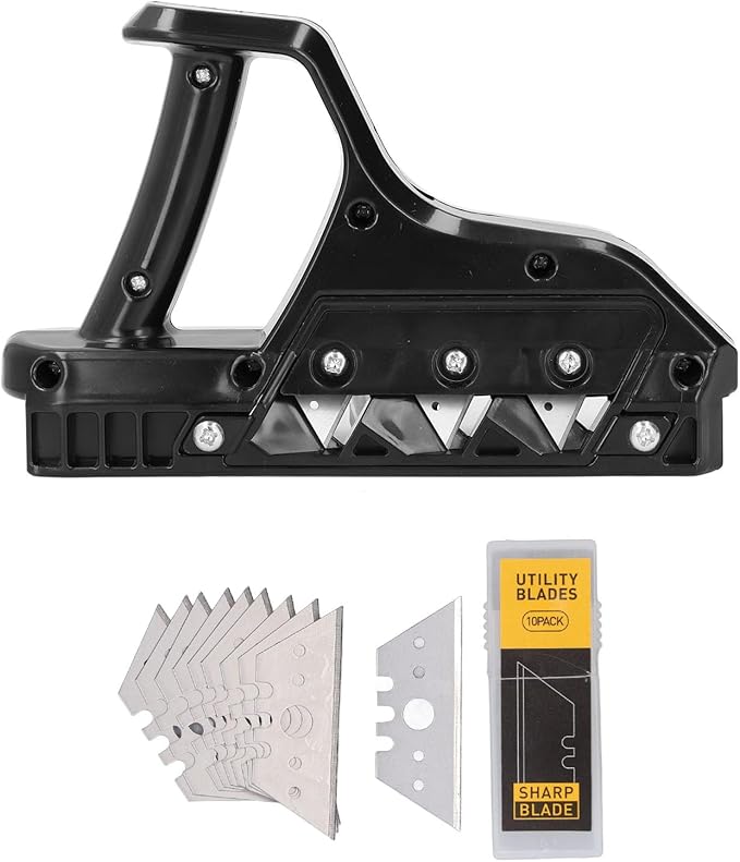 WALFRONT Gypsum Board Chamferer Plasterboard Fast Cutter with 10 Blades, 45 Degree Gypsum Board Edger Hand Plane Chamferer, Provides Clean Finish for Woodworking