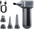 WOLFBOX MF70 Compressed Air Duster-110000 RPM Electric Air Duster with Extended Runtime, 3-Speed Rechargeable Air Blower for Keyboard, Computer, Camera, Car, Home, 5 Nozzles