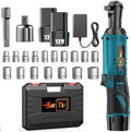 12V Wireless Ratchet Kit, Car Repair Screw and Nut Disassembly, Suitable for Home and Car Repair (Battery *2+Plastic Box+Accessories)