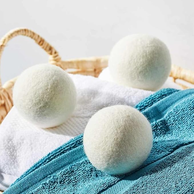 SEDLAV Wool Dryer Balls for Dryer Wool Dryer Balls - Wool Laundry Balls for Dryer, Wool Dryer Balls Laundry Reusable, Natural Reusable Fabric Softener & Wrinkle Reducer – Chemical Free (6)