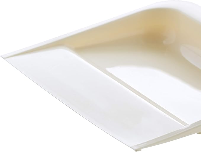 Superio Heavy Duty Plastic Dustpan with Comfort Grip Handle Beige, Durable, Lightweight Multi Surface Dust Pan Easy Broom Sweeping, 10 inch Wide