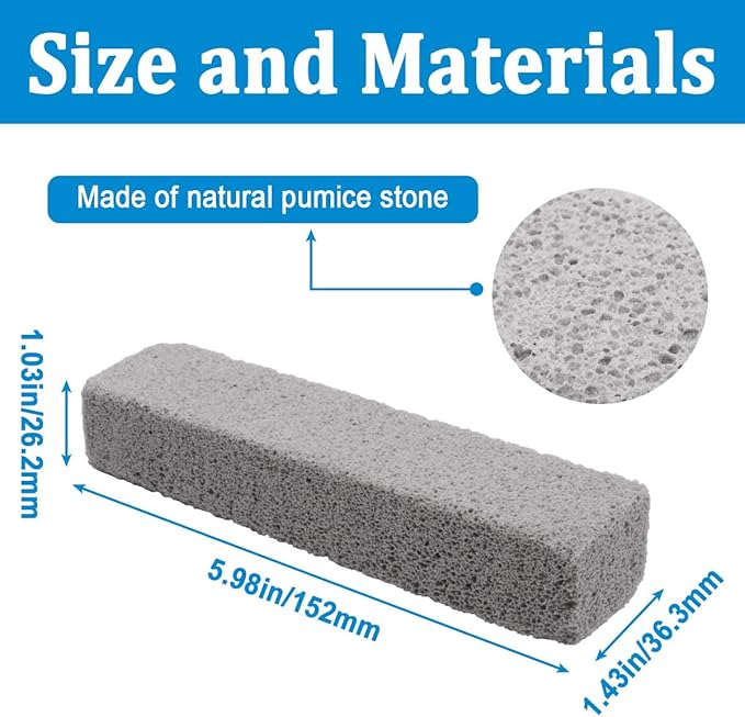 30PCS Pumice Stones for Cleaning,Grey Pumice Scouring Pad,Cleans Hard Water Ring, Calcium Stain, Pumice Stick Cleaner for Toilet, Bathtub, Kitchen Sink, Grill (5.9 x 1.4 x 0.9 Inches) M1-060