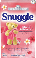 Snuggle Dryer Sheets (Packk of 8 (80 Count, Island Hibiscus Relaxing Paradise)