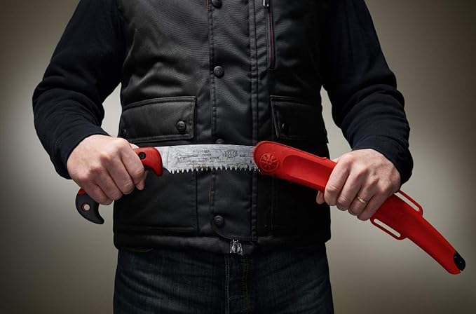 FELCO F630 Pruning Saw – Full-Stroke Pull-Cut Saw for Tree Trimming, Forestry & Outdoor Use | Tree Branch Cutter | Handsaw with Chrome-Plated 13" Blade, Ergonomic Handle, Locking Sheath with Belt Loop