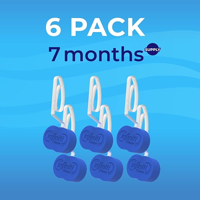 Toilet Bowl Cleaner Rim Hanger, 6 Count Automatic Bowl Toilet Cleaner, Cleans and Freshens Toilet Bowl, Ocean Scent - 7 Month