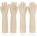 Mamison 2 Pairs Reusable Waterproof Household Dishwashing Cleaning Rubber Gloves, Non-Slip Kitchen Glove (Ivory, XL (Pack of 2))