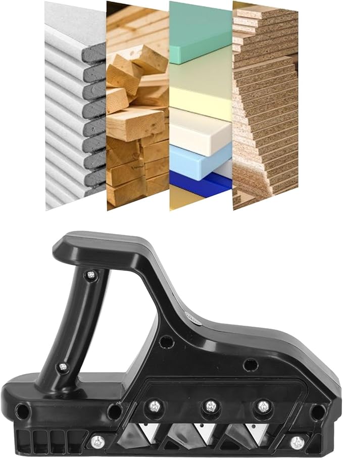 WALFRONT Gypsum Board Chamferer Plasterboard Fast Cutter with 10 Blades, 45 Degree Gypsum Board Edger Hand Plane Chamferer, Provides Clean Finish for Woodworking