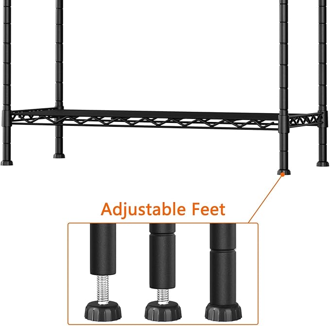 Soywey 3-Shelf Adjustable Heavy Duty Storage Shelves,36" Wx14 Dx35.8 H Metal Organizer Wire Rack for Laundry Bathroom Kitchen Pantry Closet Garage Shelving Black