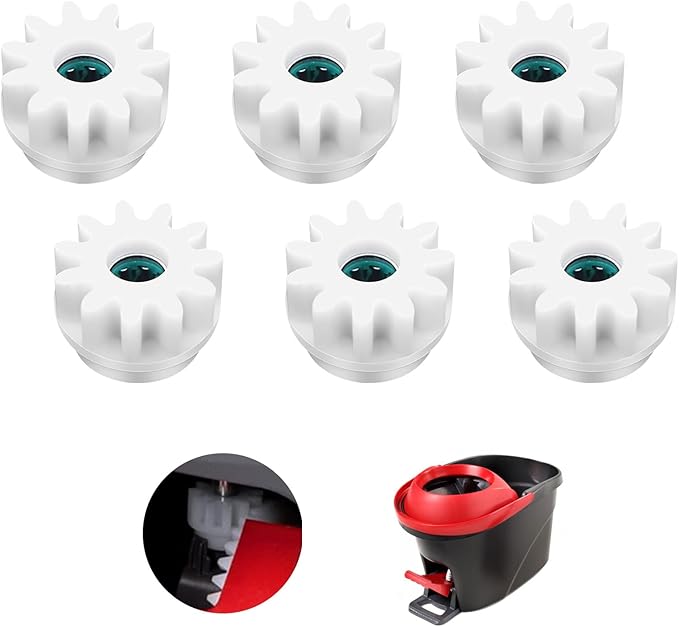 6 Pcs Spin Mop Cleaning Gears Parts, Replacement Gears for OCedar Mop Bucket, One Way Clutch Bearing Bucket Gear Sprockets Repair for O-Cedar Easywring Bucket System