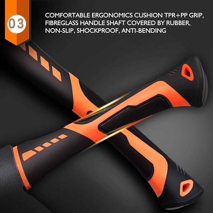 Chopping Axe, 15” Camping Outdoor Hatchet for Wood Splitting and Kindling, Forged Carbon Steel Heat Treated Hand Maul Tool
