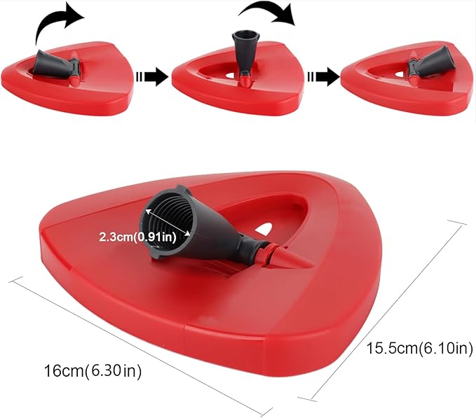 Spin Mop Base for Vileda/Cedar EasyWring Microfibre Spin Mop 1 Tank System - Rotating Triangle Mop Heads Refill Plastic Cover Replacement Accessories