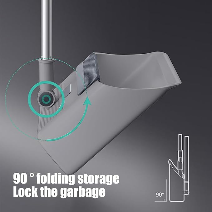 3 in 1 Broom and Dustpan Set Foldable Hand Broom for Home & Kitchen with Rotatable Standing Storage, Cleaning Brush, Buckle Type Brooms with Dustpan Combo Set Outdoor Brooms Cleaning Tool