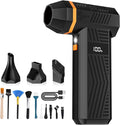 Compressed Air Duster, 180000RPM Electric Air Duster with 4-Speed Adjustable & Display Screen & LED Light & 5000mAh Battery, Rechargeable Cordless Electronics Air Blower for Keyboard/PC/Car