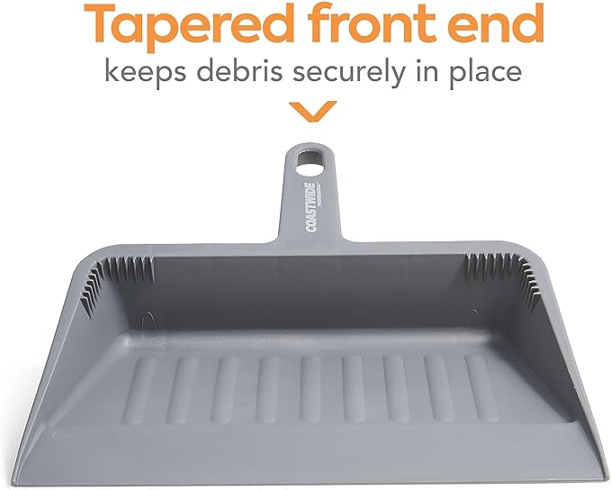 Professional 11.9" Heavy Duty Dustpan, Gray