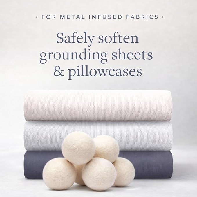 GroundLuxe Premium New Zealand Wool Dryer Balls - 6-Pack, 100% Organic, Hand-Felted, Reusable, Reduce Drying Time - Natural Fabric Softening, Wrinkle & Static Reduction