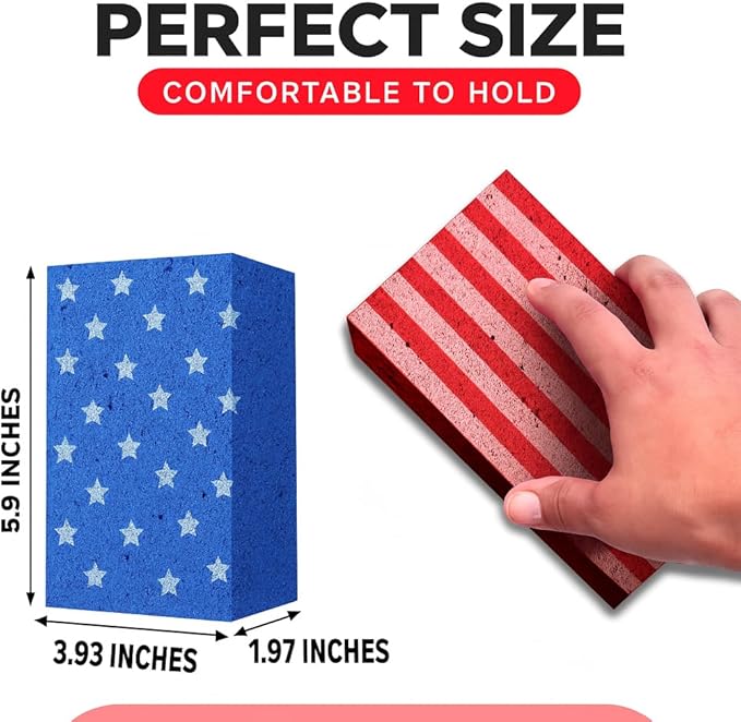 Multi-Purpose Sponges for Cleaning - USA 2 Pack, Large Sponges for Car Washing, Tile & Grout, All Purpose Cleaning