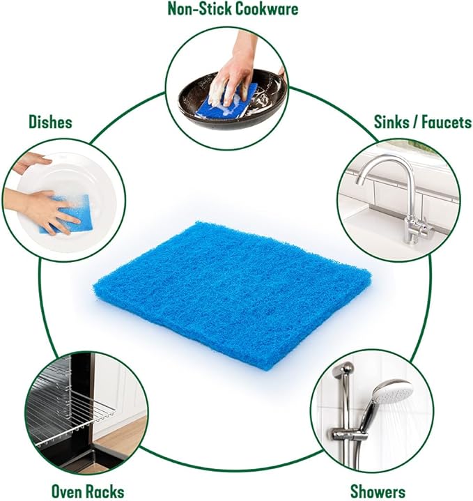 Pine-Sol Non Scratch Scouring Pads - Household Scrubbing Tool for Cleaning Nonstick Cookware and Surfaces - 5 Pack