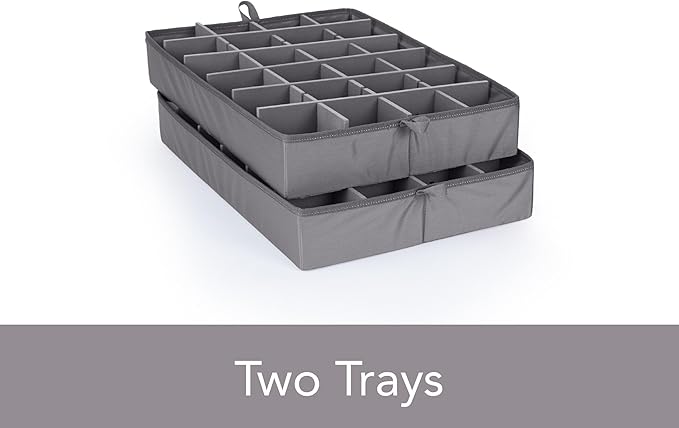 Covermates Keepsakes - Adjustable Zip-Top Storage Box - Configurable FlexGrid Compartments - Heavy Duty Polyester- Reinforced Handles - Stackable Design - Indoor Storage, Beige Heather