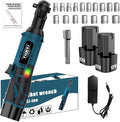 12V wireless ratchet kit, car repair screw and nut disassembly, with quick charger, suitable for home and car repair, is a holiday gift for men. (Two batteries + basic accessories)