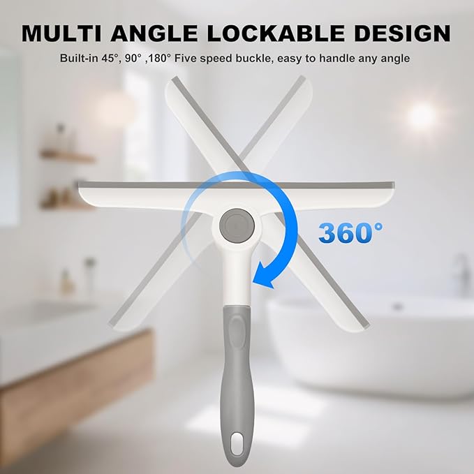 Window Squeegee for Glass Doors，All-Purpose 9.7” Window Cleaning Squeegee, Handheld for Windows, Car Windshields & More，Grey (9.7" Window Squeegee)