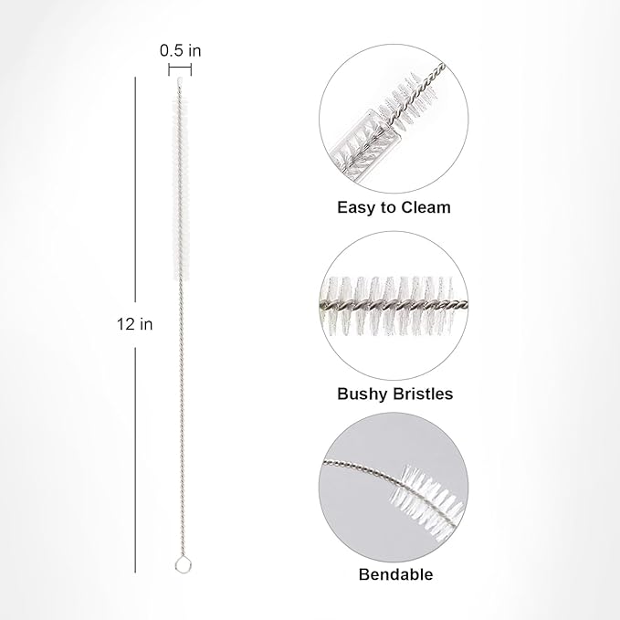 Straw Cleaner Brush for Stanley, 4Pcs Extra Long Color Straw Cleaning Brush for 40oz 30oz 20oz 14oz Stanley Mug and Cleaning More Glass, Stainless,Bottle and Silicone Straw