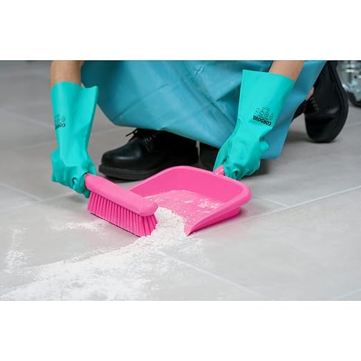 SPARTA Large Handheld Dustpan with Hanging Hole, Heavy-Duty Plastic Dustpan with Wide Lip for Countertops and Surfaces, Plastic, 10 Inches, Pink, (Pack of 12)