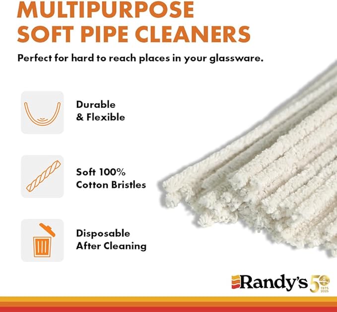 Randy's Black Label Cleaner with 6" Soft Tapered Cleaners – All-in-One Cleaning Kit for Glassware, Glasstops, Ceramic, Metal, and Hard-to-Reach Areas – Glasstop cleaning kit – 12 fl oz