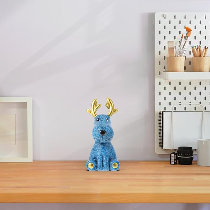 KALLORY Deer Eyeglasses Stand Decorative Glasses Storage Rack Resin Tabletop Eyewear Organizer for Home Desk Display
