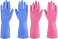 Rubber gloves dishwashing 2 or 4 Pairs for Kitchen,Cleaning gloves for household Reuseable.